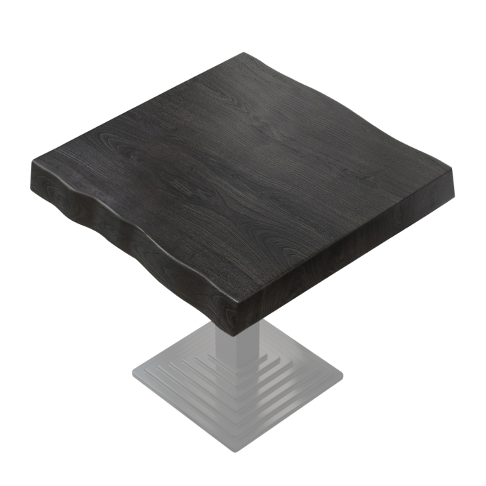 PERU | Gastro Bordplade Med Tree Edge | 70 x 70 cm | 8 cm | Firkantet | Sort PERU | Gastro Bordplade Med Tree Edge | 70 x 70 cm | 8 cm | Firkantet | Sort