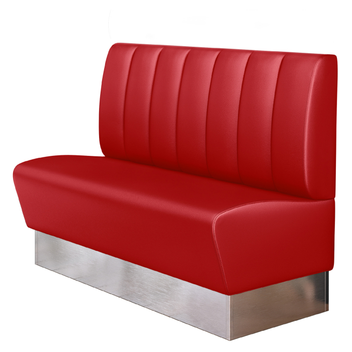 DALLAS | Restaurang bås soffa | B:H 100 x 103 cm | Röd | Randig | Läder