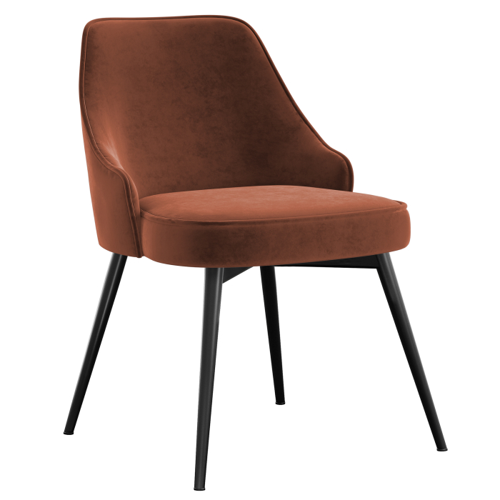 Gala | Hotel Chair | Red Bronze | Velvet