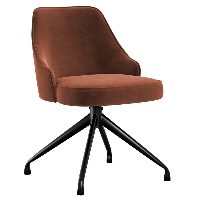 Gala | Hotel Chair | Red Bronze | Velvet | Swivel Base