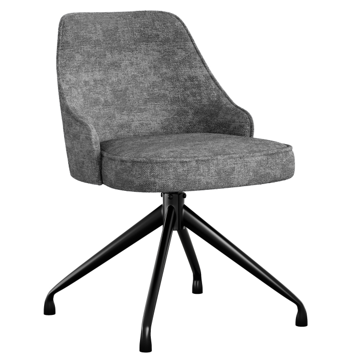 Gala | Hotelstol | Grå | Stof/Tekstil | Drejebase