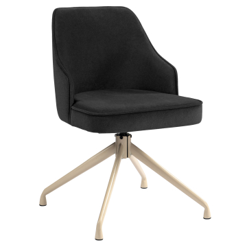 Gala | Hotel Chair | Black | Velvet | Swivel Base | White Frame
