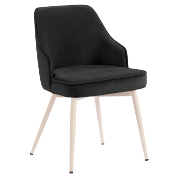 Gala | Hotel Chair | Black | Velvet | White Frame