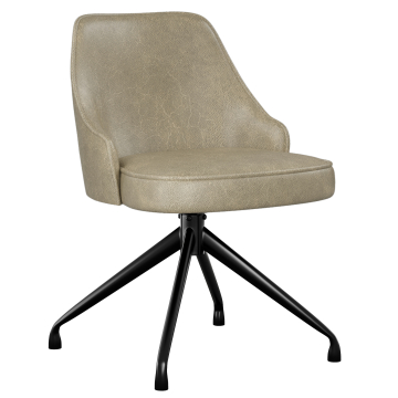 Gala | Hotellstol | Beige | Läder | Vridbar bas