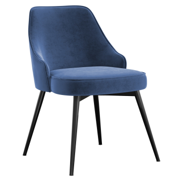 Gala | Hotelstoel | Blauw | Fluweel