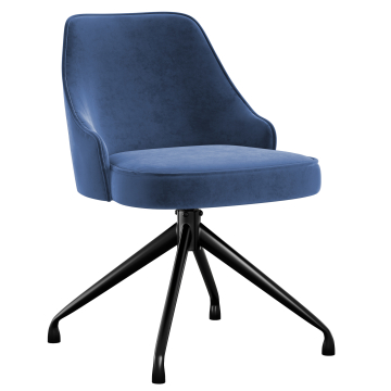 Gala | Hotelstoel | Blauw | Fluweel | Draaisteun