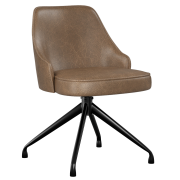 Gala | Hotelstoel | Bruin | Leer | Draaisteun