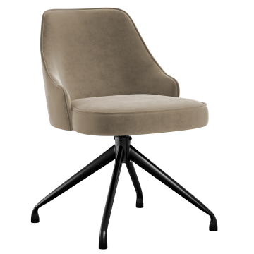 Gala | Hotelstoel | Taupe | Fluweel | Draaisteun