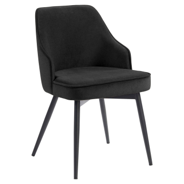 Gala | Hotelstoel | Zwart | Fluweel | Zwart frame