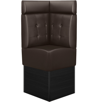 DENVER | Hörnsoffa till restaurang | B:H 64 x 158 cm | Brun | Chesterfield-knapp | Läder