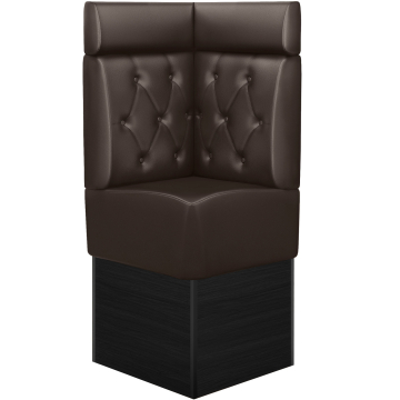 DENVER | Hörnsoffa till restaurang | B:H 64 x 158 cm | Brun | Chesterfield romb | Läder