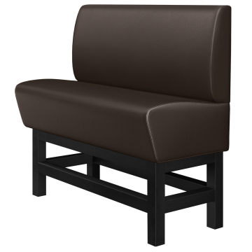 MIAMI | Hög restaurangsoffa | B:H 100 x 133 cm | Brun | Chesterfield-knapp | Läder