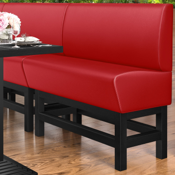 MIAMI | Hög restaurangsoffa | B:H 100 x 133 cm | Röd | Smidig | Läder