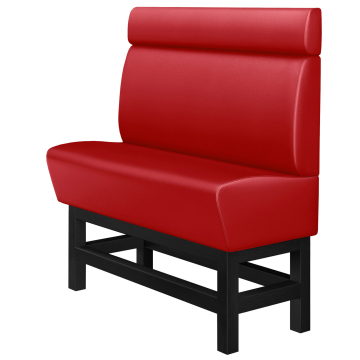 MIAMI | Hög restaurangsoffa | B:H 100 x 158 cm | Röd | Chesterfield-knapp | Läder