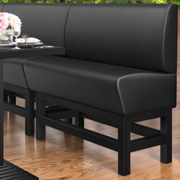 MIAMI | Hög restaurangsoffa | B:H 120 x 133 cm | Svart | Smidig | Läder