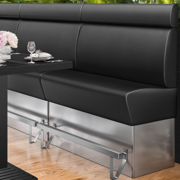 DALLAS | Hög restaurangsoffa | B:H 120 x 158 cm | Svart | Smidig | Läder