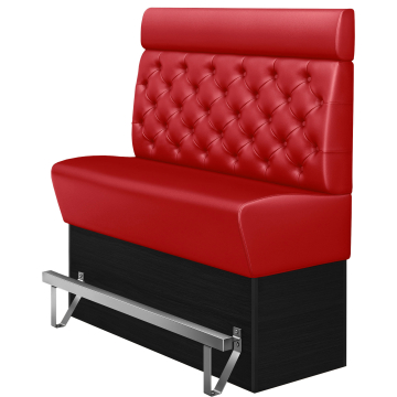 DENVER | Hög restaurangsoffa | B:H 140 x 158 cm | Röd | Chesterfield | Läder