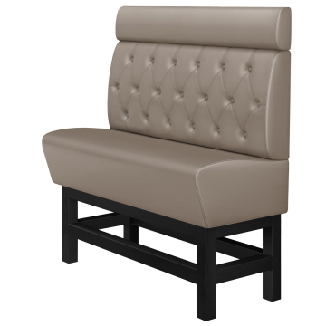 MIAMI | Hög restaurangsoffa | B:H 160 x 158 cm | Taupe | Chesterfield romb | Läder