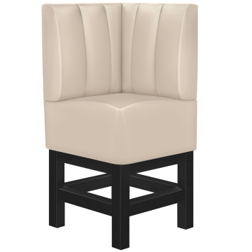 MIAMI | Gastro hög bänk | B:H 64 x 133 cm | Krämfärgad | Randig | Läder