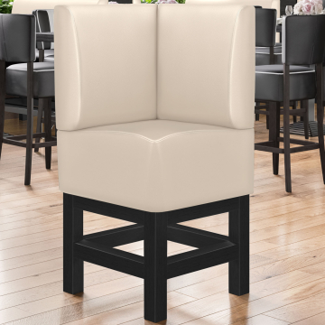MIAMI | Gastro hög bänk | B:H 64 x 133 cm | Krämfärgad | Slät | Läder