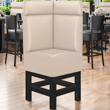 MIAMI | Gastro hög bänk | B:H 64 x 158 cm | Krämfärgad | Slät | Läder
