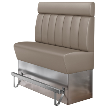 DALLAS | Hög restaurangsoffa | B:H 180 x 158 cm | Taupe | Randig | Läder