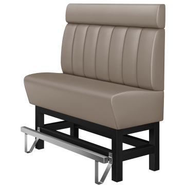 MIAMI | Hög restaurangsoffa | B:H 200 x 158 cm | Taupe | Randig | Läder