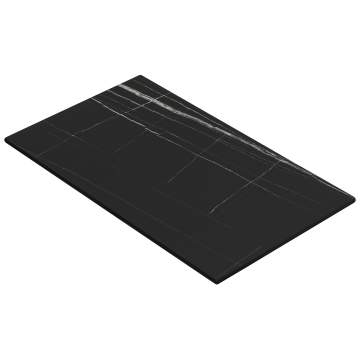 COMPACT | HPL bordplate | B:D 120 x 70 cm | Svart marmor | Rektangulær
