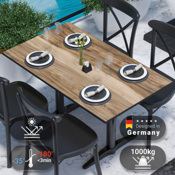 COMPACT | Plateau de table HPL | L:P 120 x 70 cm | Sheesham | Rectangulaire