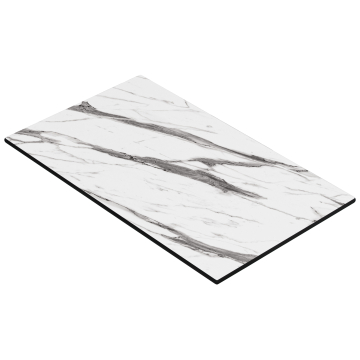 COMPACT | Plateau de table HPL | L:P 120 x 70 cm | Marbre blanc | Rectangulaire
