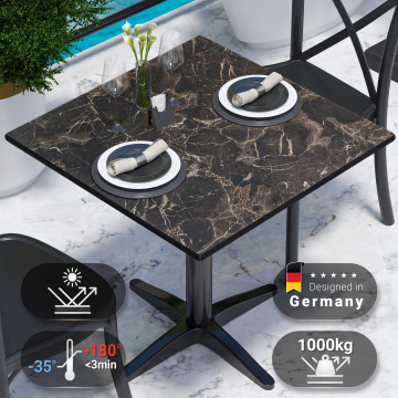 COMPACT | HPL Tafelblad | B:D 70 x 70 cm | Cappuccino marmer | Vierkant