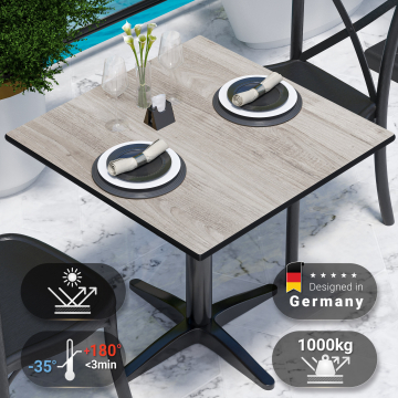 COMPACT | HPL Tafelblad | B:D 70 x 70 cm | Eiken-wit | Vierkant