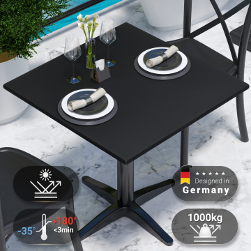 COMPACT | HPL Tafelblad | B:D 70 x 70 cm | Zwart | Vierkant