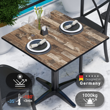 COMPACT | HPL Tafelblad | B:D 70 x 70 cm | Vintage Oud | Vierkant