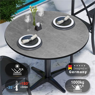 COMPACT | HPL table top | Ø 70 cm | Concrete | Round