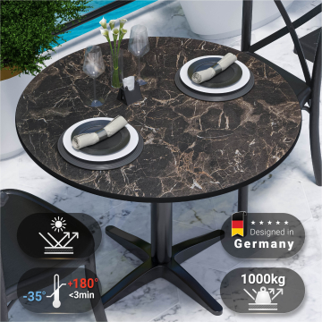 COMPACT | HPL table top | Ø 70 cm | Cappuccino marble | Round