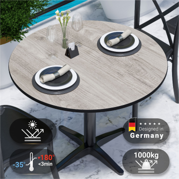 COMPACT | HPL table top | Ø 70 cm | Oak-white | Round