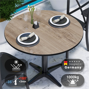 COMPACT | HPL table top | Ø 70 cm | Rustic oak | Round