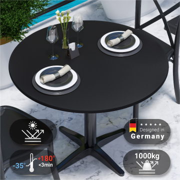 COMPACT | HPL table top | Ø 70 cm | Black | Round