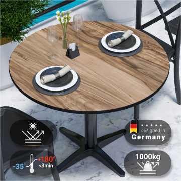 COMPACT | HPL table top | Ø 70 cm | Sheesham | Round