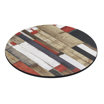 COMPACT | HPL table top | Ø 70 cm | Vintage colourful | Round