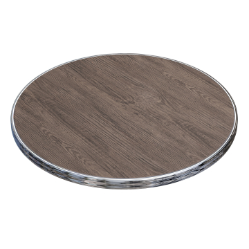 Morelia | Bistro utendørs bordplate | Kromkant | Ø60cm | Lett wenge