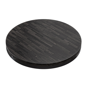 MASSIV STEEL | Bistro solid table top | Ø80cm | wenge - black