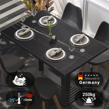 BRASIL | Gastro table top | W:D 110 x 60 cm | Black marble | Rectangular
