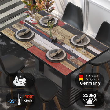BRASIL | Gastro table top | W:D 110 x 60 cm | Vintage Coloured | Rectangular