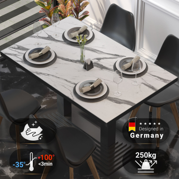 BRASIL | Gastro table top | W:D 110 x 60 cm | White marble | Rectangular
