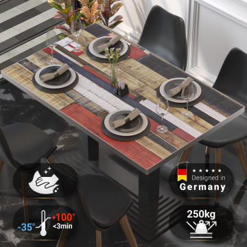 BRASIL | Gastro table top | W:D 120 x 70 cm | Vintage Coloured | Rectangular