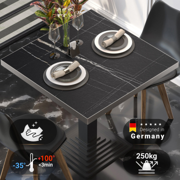 BRASIL | Gastro-bordplade | B:D 60 x 60 cm | Sort marmor | Firkantet