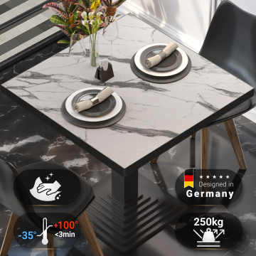 BRASIL | Gastro table top | W:D 60 x 60 cm | White marble | Square
