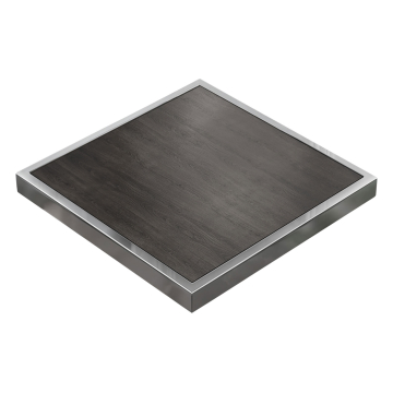 BRASIL | Piano d'appoggio gastronomico | L:P 70 x 70 cm | Wengé | Bordo cromato | Quadrato